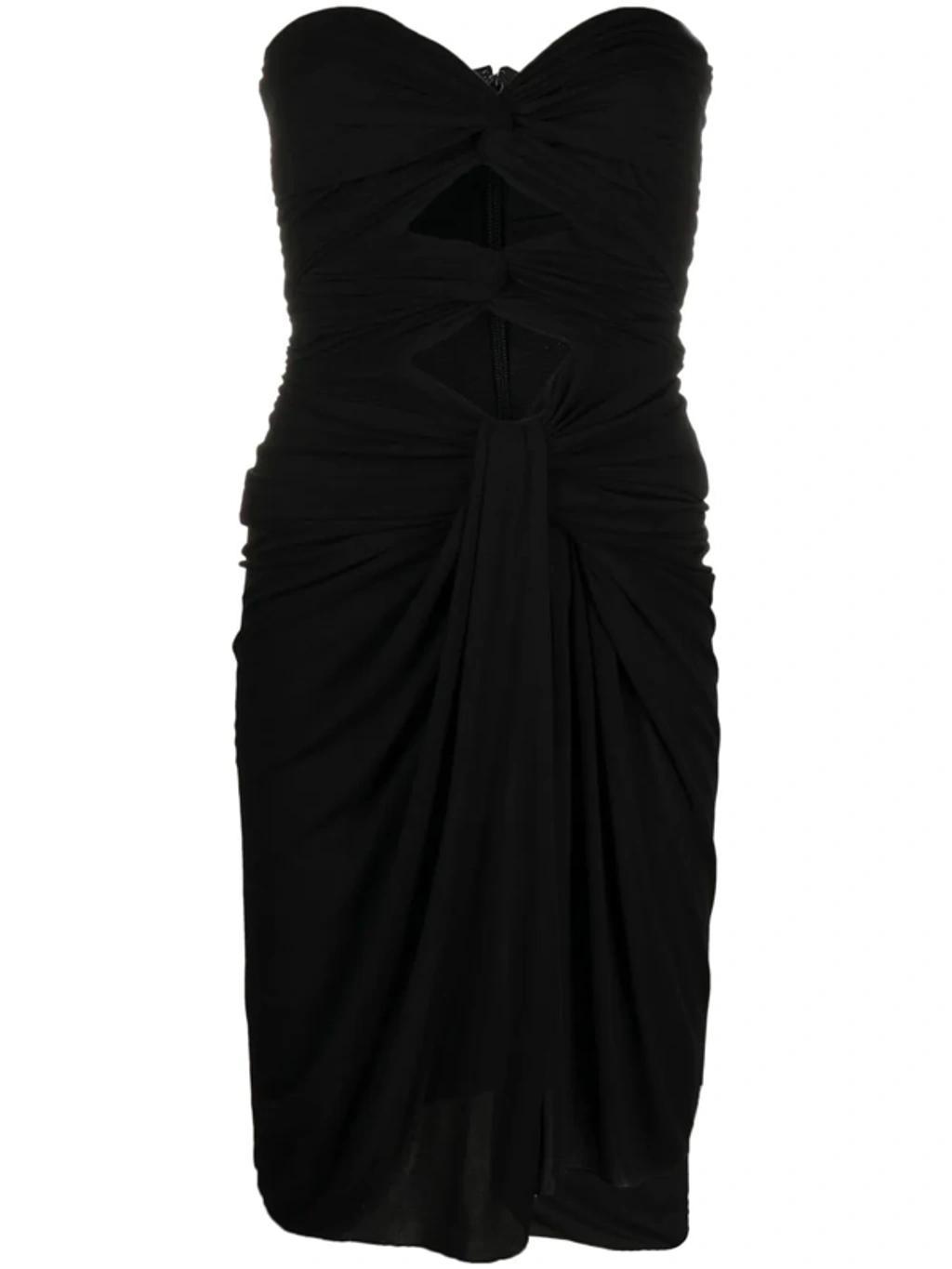 Cut-out Detailed Crepe Jersey Dress In Noir Product Image