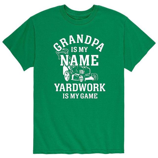 Mens Grandpa Name Yard Work Game Tee Product Image