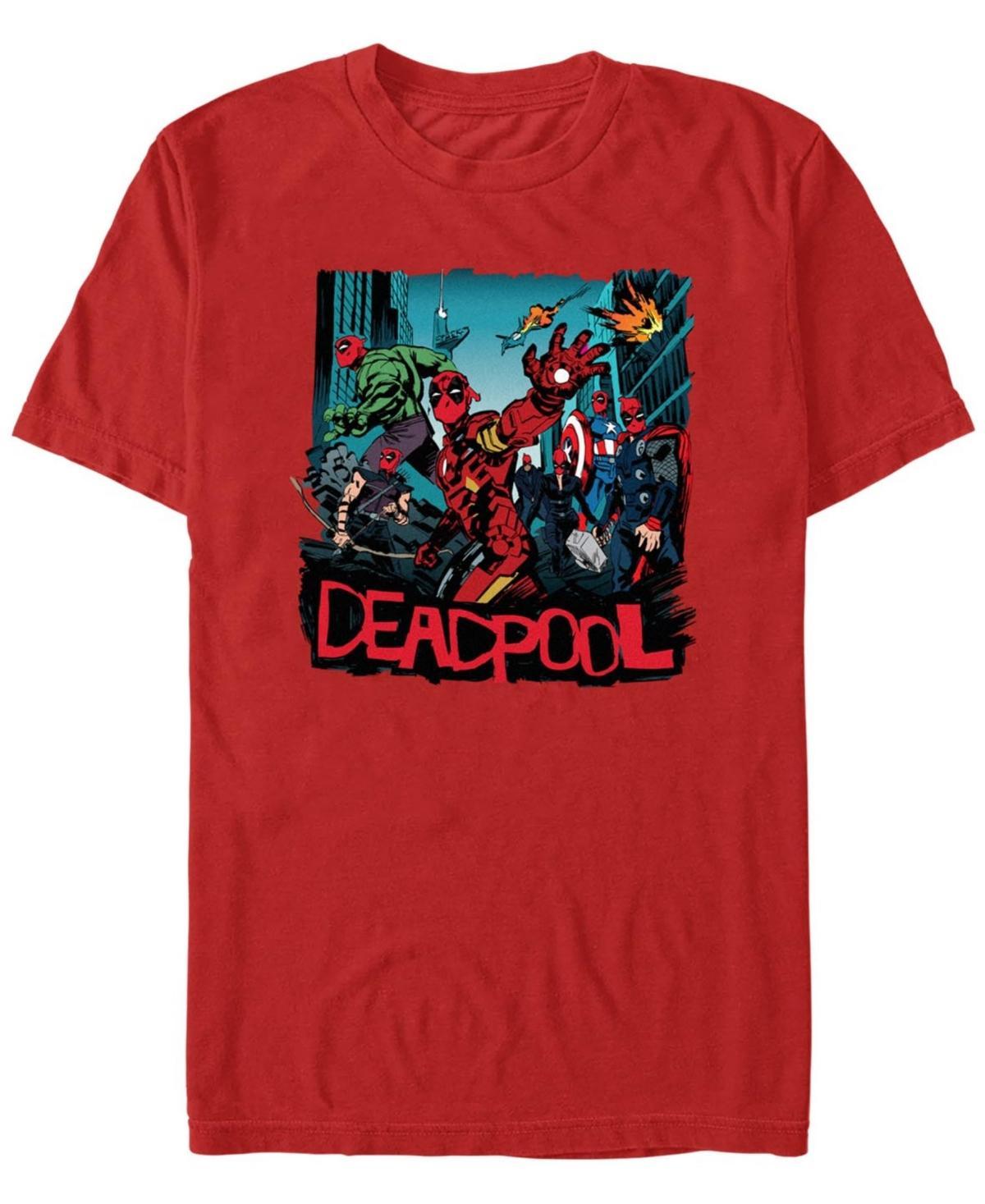 Mens Deadpool And Wolverine Avengers Pose Graphic Tee Product Image