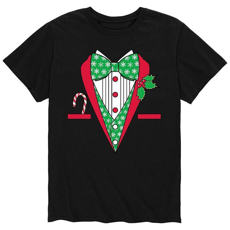 Mens Christmas Tuxedo Tee Black Product Image