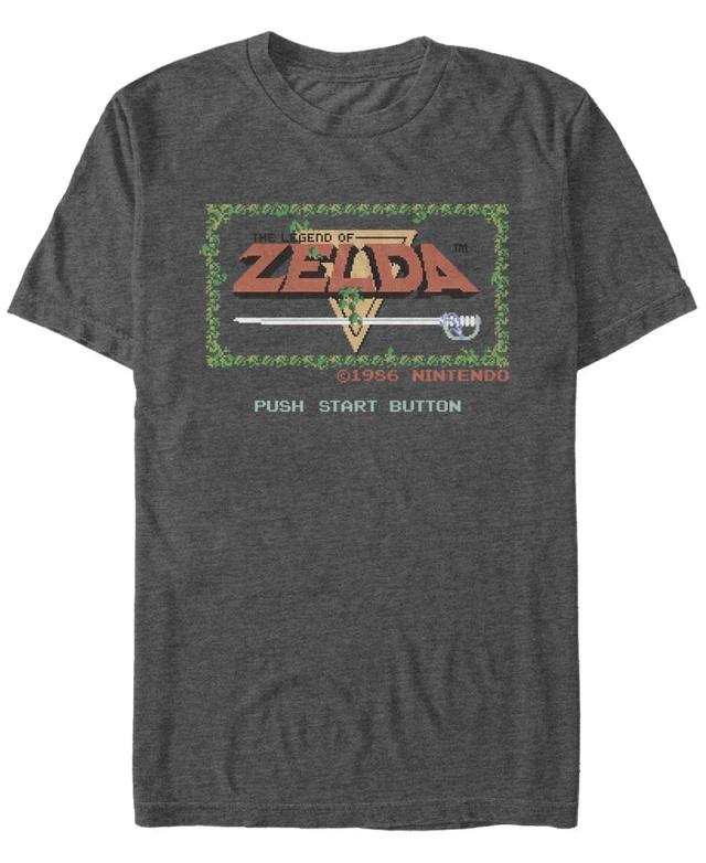 Mens Legend of Zelda Original Title Screen Retro Tee Grey Heather Product Image