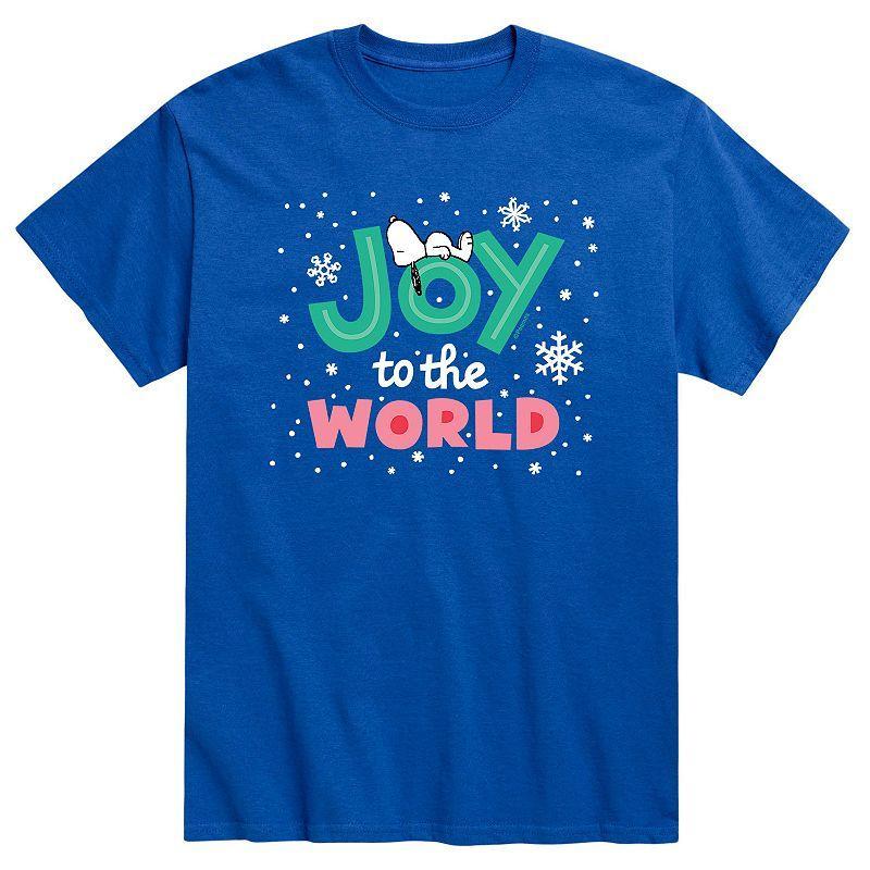 Mens Peanuts Joy To World Tee Med Blue Product Image