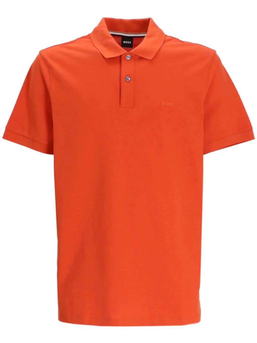 Embroidered-logo Polo Shirt In Orange Product Image