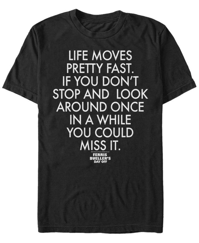 Paramount Mens Ferris Bullers Day Off Life Moves Pretty Fast Short Sleeve T-Shirt Product Image