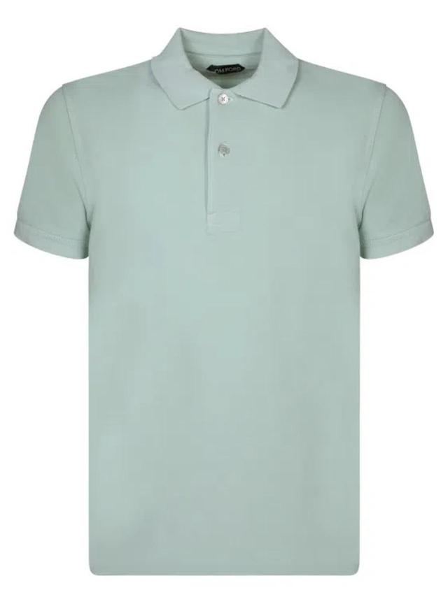 Cotton Pique Polo Shirt In Green Product Image