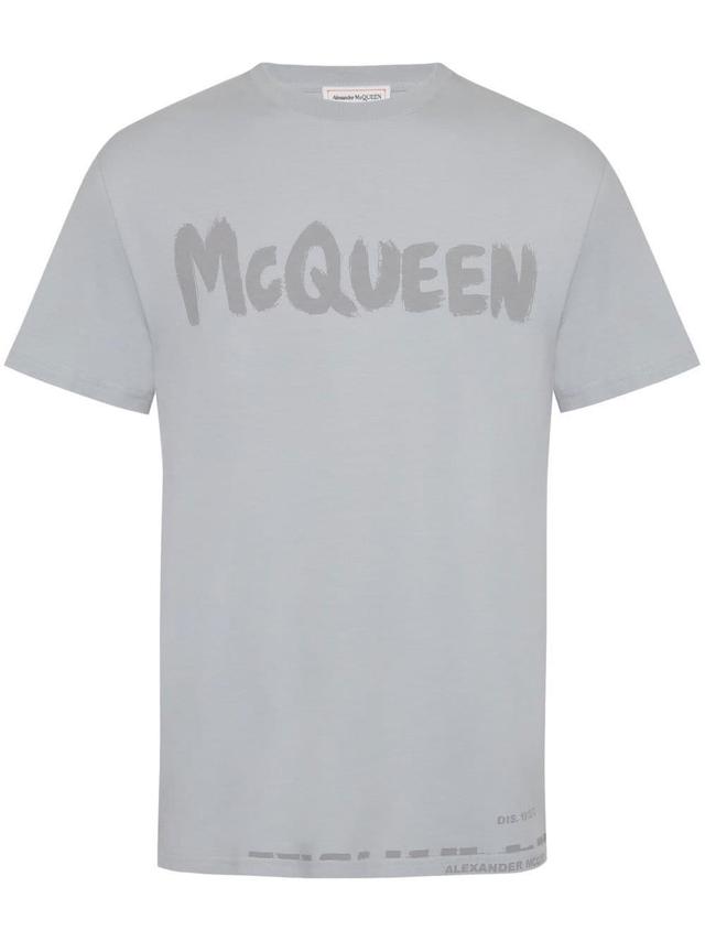 Logo-print Cotton T-shirt In Grey Product Image