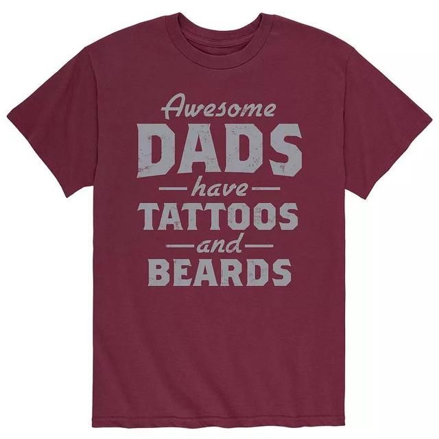 Mens Awesome Dads Tattoos Beards Tee Product Image