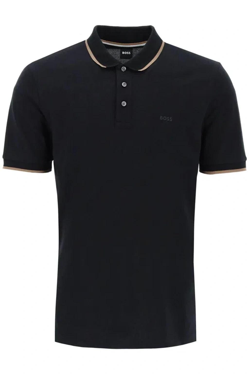 HUGO BOSS Polo Shirt With Contrasting Edges In Black Product Image