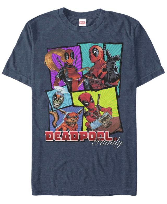 Mens Marvel Deadpool Family Graphic Tee Navy Grey Product Image