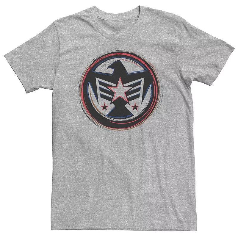 Big & Tall Marvel Falcon America Badge Symbol Tee, Mens Athletic Grey Product Image