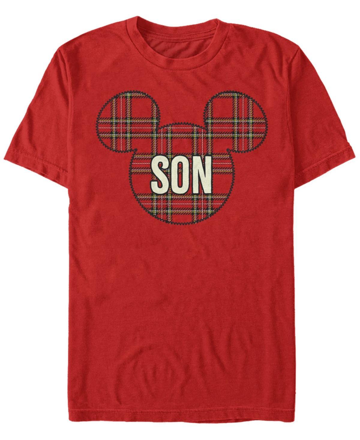 Disneys Mickey And Friends Christmas Plaid Mickey Son Mens Tee Product Image