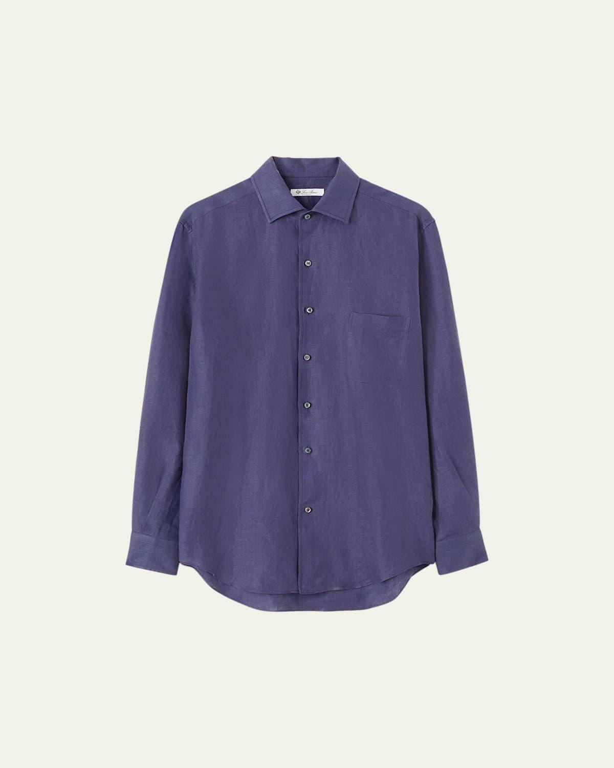 Mens Andre Long-Sleeve Linen Shirt Product Image