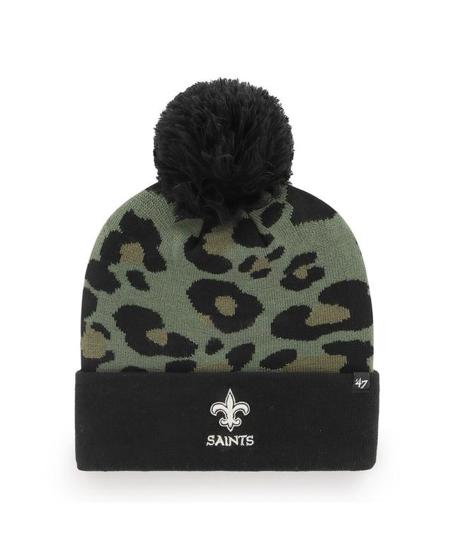 Womens 47 /Black New Orleans Saints Bagheera Cuffed Knit Hat with Pom Product Image