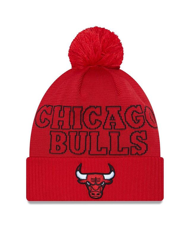 Mens New Era Red Chicago Bulls 2023 Nba Draft Cuffed Knit Hat with Pom Product Image