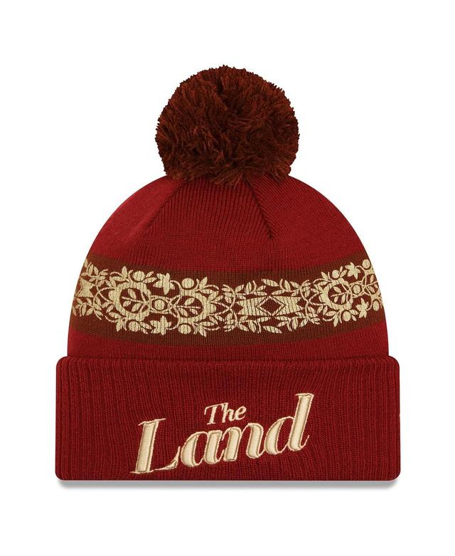 Mens New Era Wine Cleveland Cavaliers 2023/24 City Edition Cuffed Pom Knit Hat Product Image