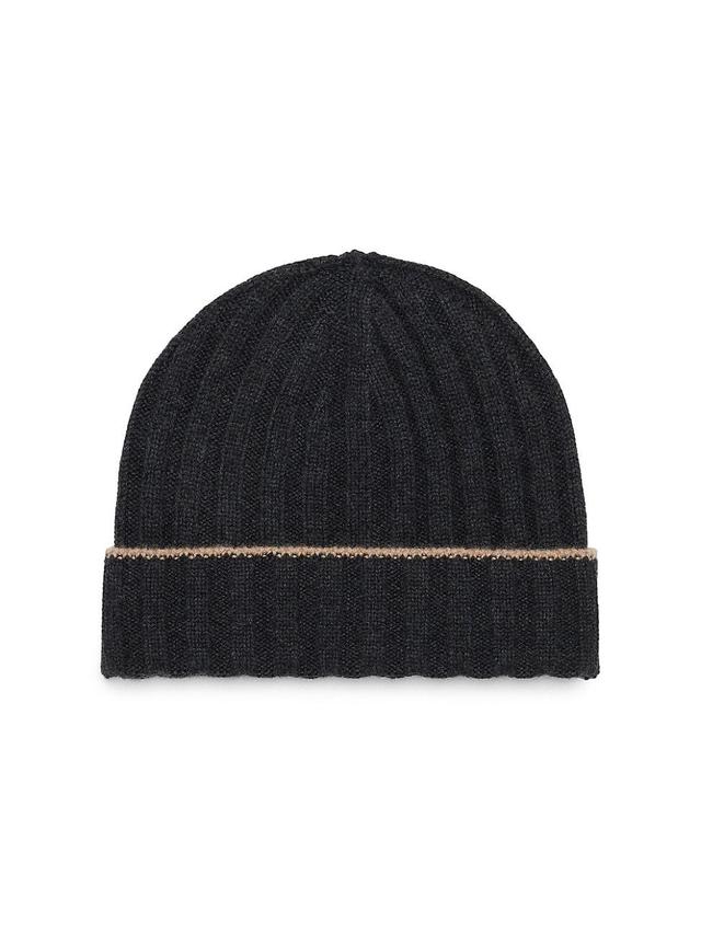 Mens Cashmere Rib Knit Beanie Product Image