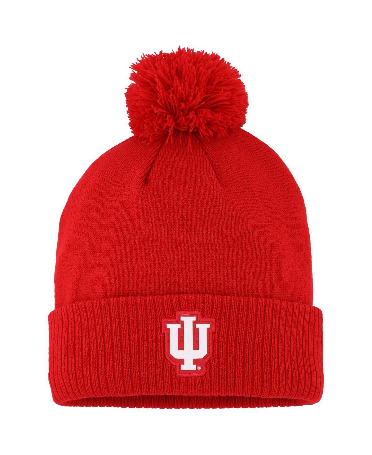 Mens adidas Crimson Indiana Hoosiers 2023 Sideline COLD.RDY Cuffed Knit Hat with Pom, Red Product Image