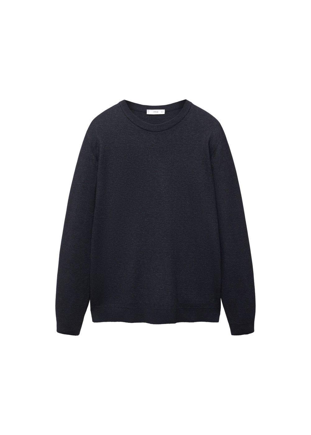 MANGO MAN - Structured cotton sweater dark navyMen Product Image