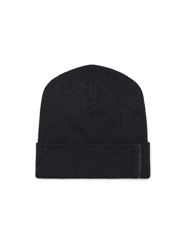 Womens Cashmere Rib Knit Beanie With Monili Product Image