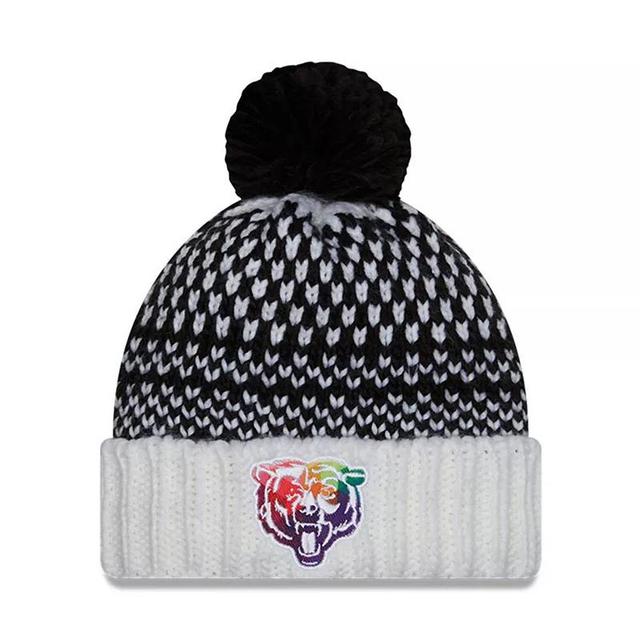 Womens New Era /White Chicago Bears 2023 NFL Crucial Catch Cuffed Pom Knit Hat Product Image