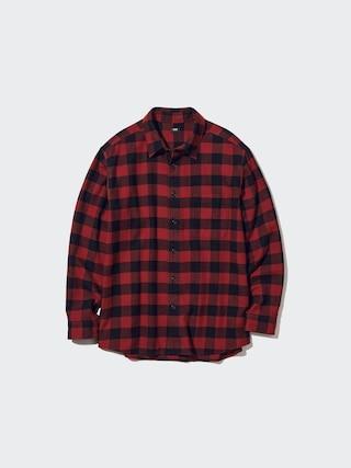 Mens Flannel Shirt Checked Red Medium UNIQLO US Product Image