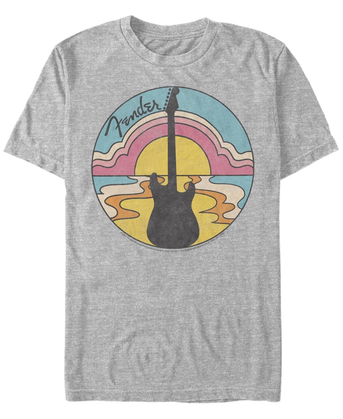 Mens Fender Groovy Sunset Logo Graphic Tee Athletic Grey Product Image