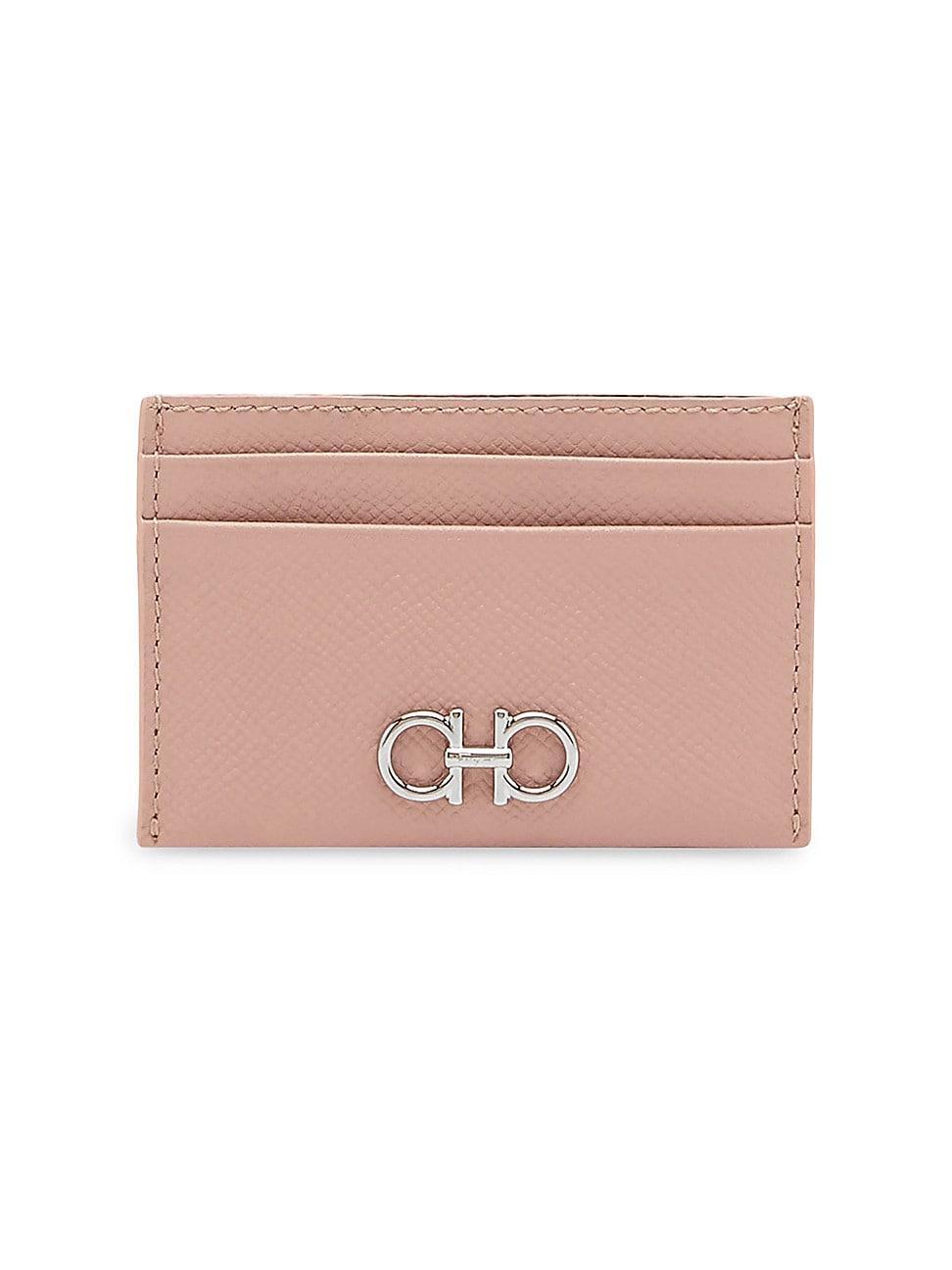 FERRAGAMO Double Gancio Leather Card Case Product Image