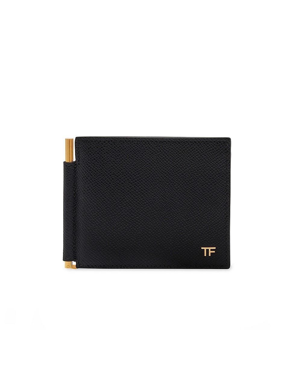 Mens T Line Money Clip Leather Wallet Product Image