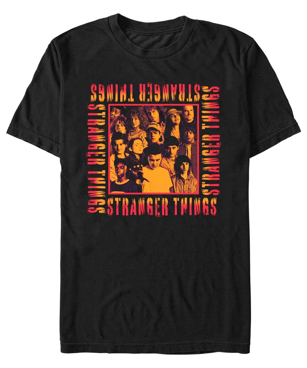 Fifth Sun Mens Stranger Things Stranger Text Square Short Sleeves T-shirt Product Image