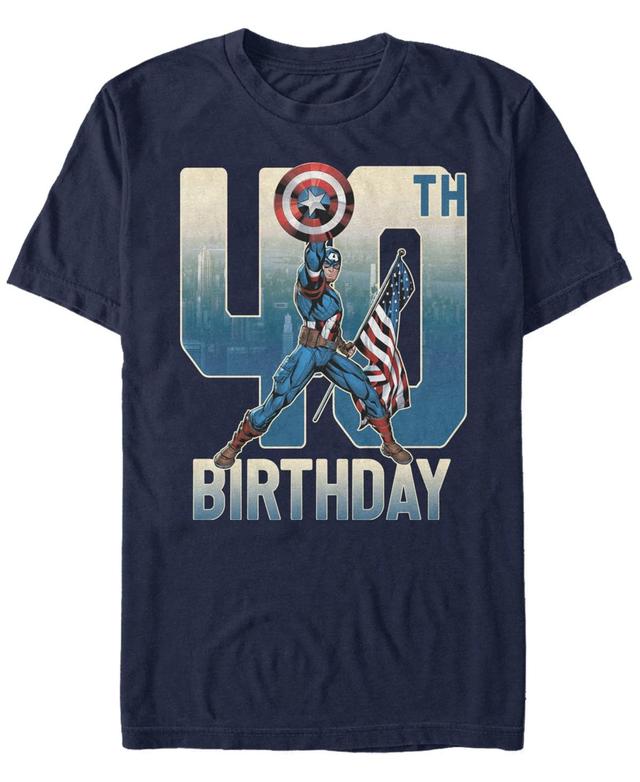 Fifth Sun Mens Marvel Captain America 40th Birthday Short Sleeve T-Shirt Product Image