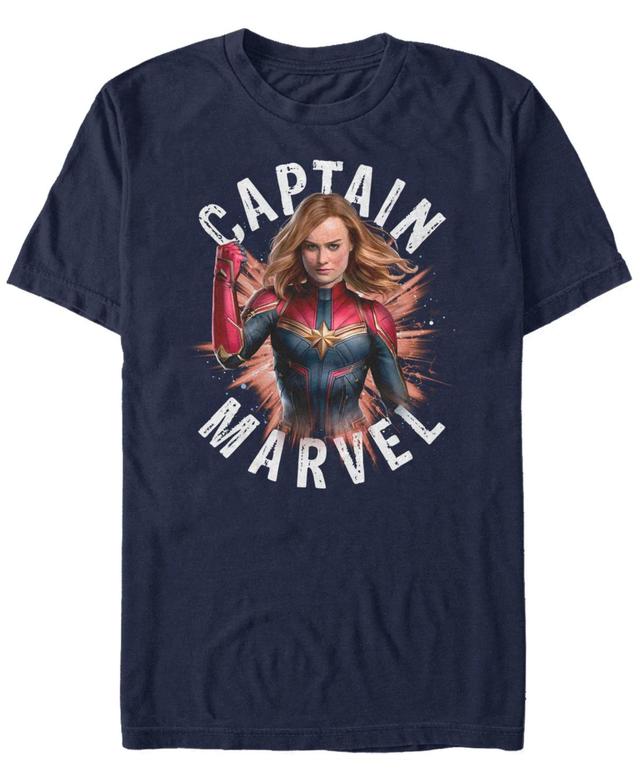 Marvel Mens Captain Marvel Strong Stance Short Sleeve T-Shirt Product Image