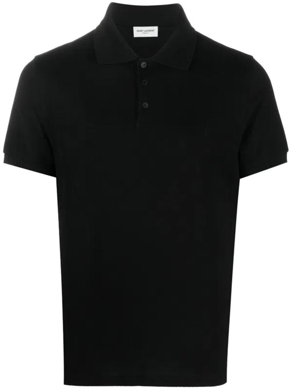 Monogram Cotton Piqué Polo Shirt In  Noir Product Image