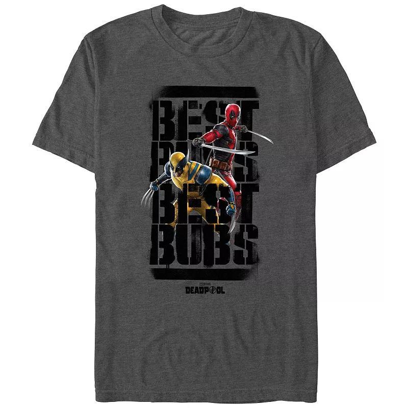 Mens Marvel Deadpool And Wolverine Best Bubs Poster Graphic Tee Grey Heather Product Image