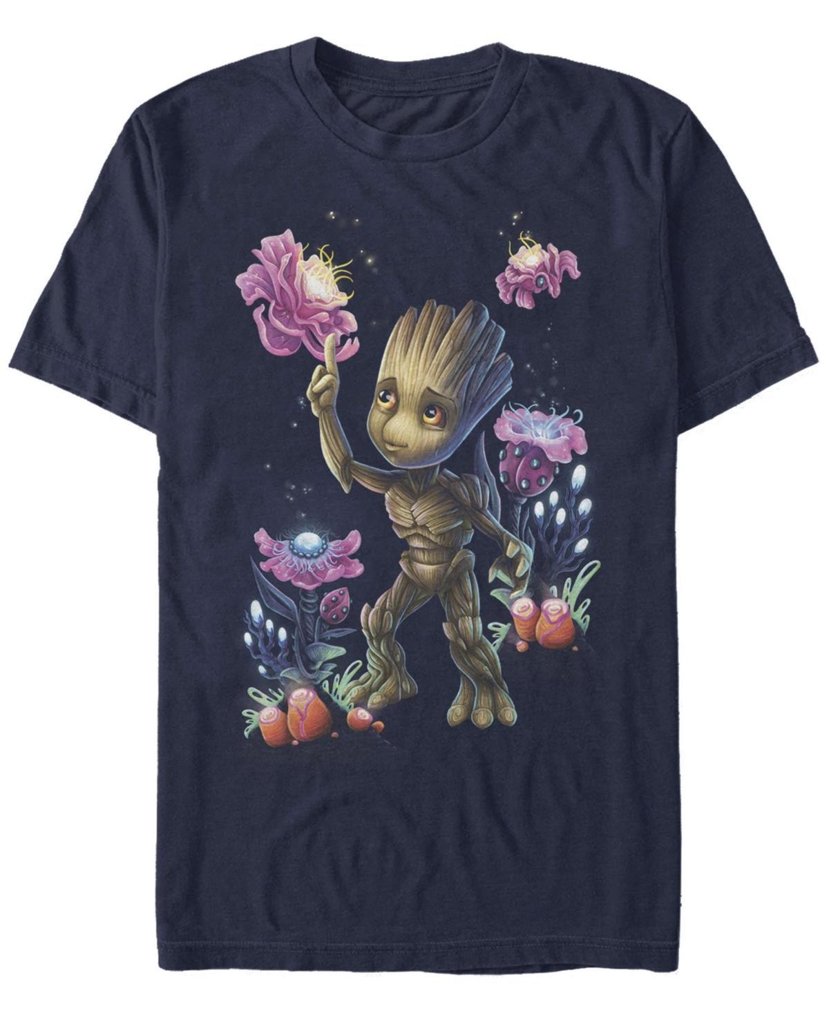 Mens Marvel Guardians Of The Galaxy Groot Plants Tee Blue Product Image