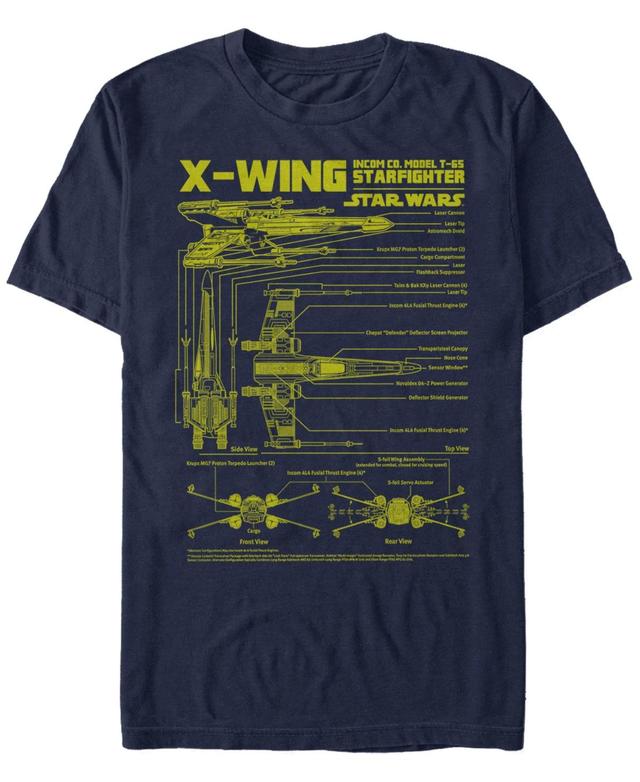 Mens Star Wars X-Wing Tee Blue Product Image