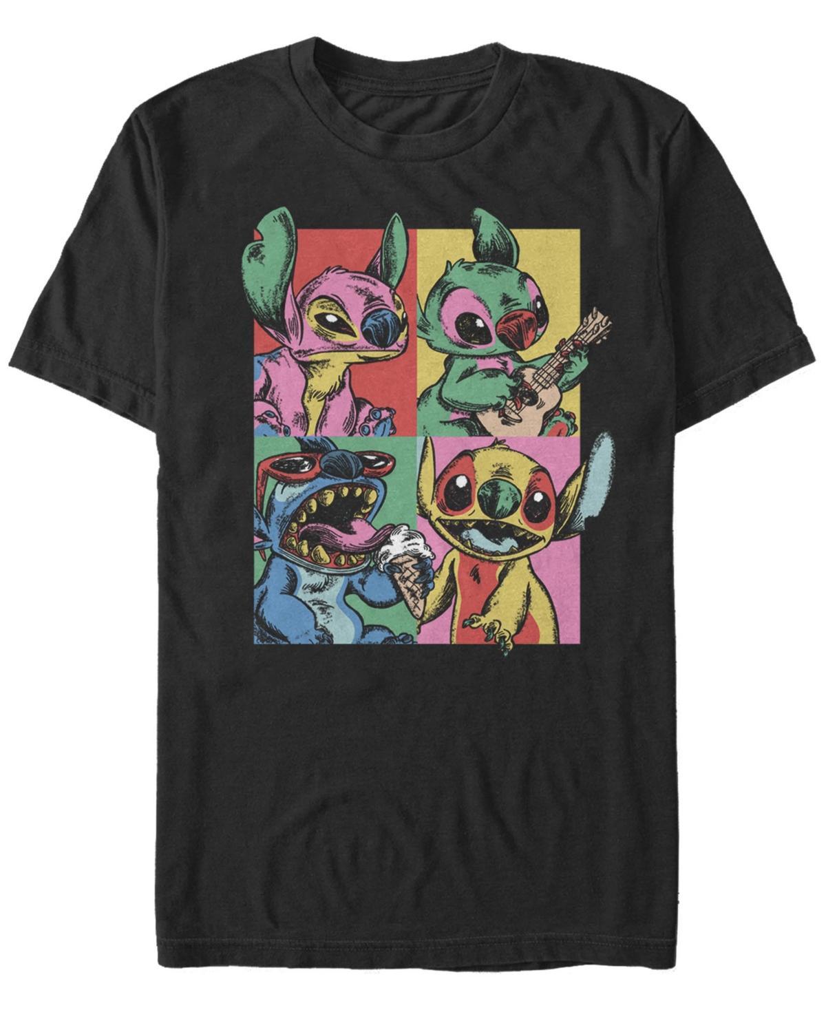 Disneys Lilo & Stitch Mens Grunge Stitch Neon Panel Tee Product Image