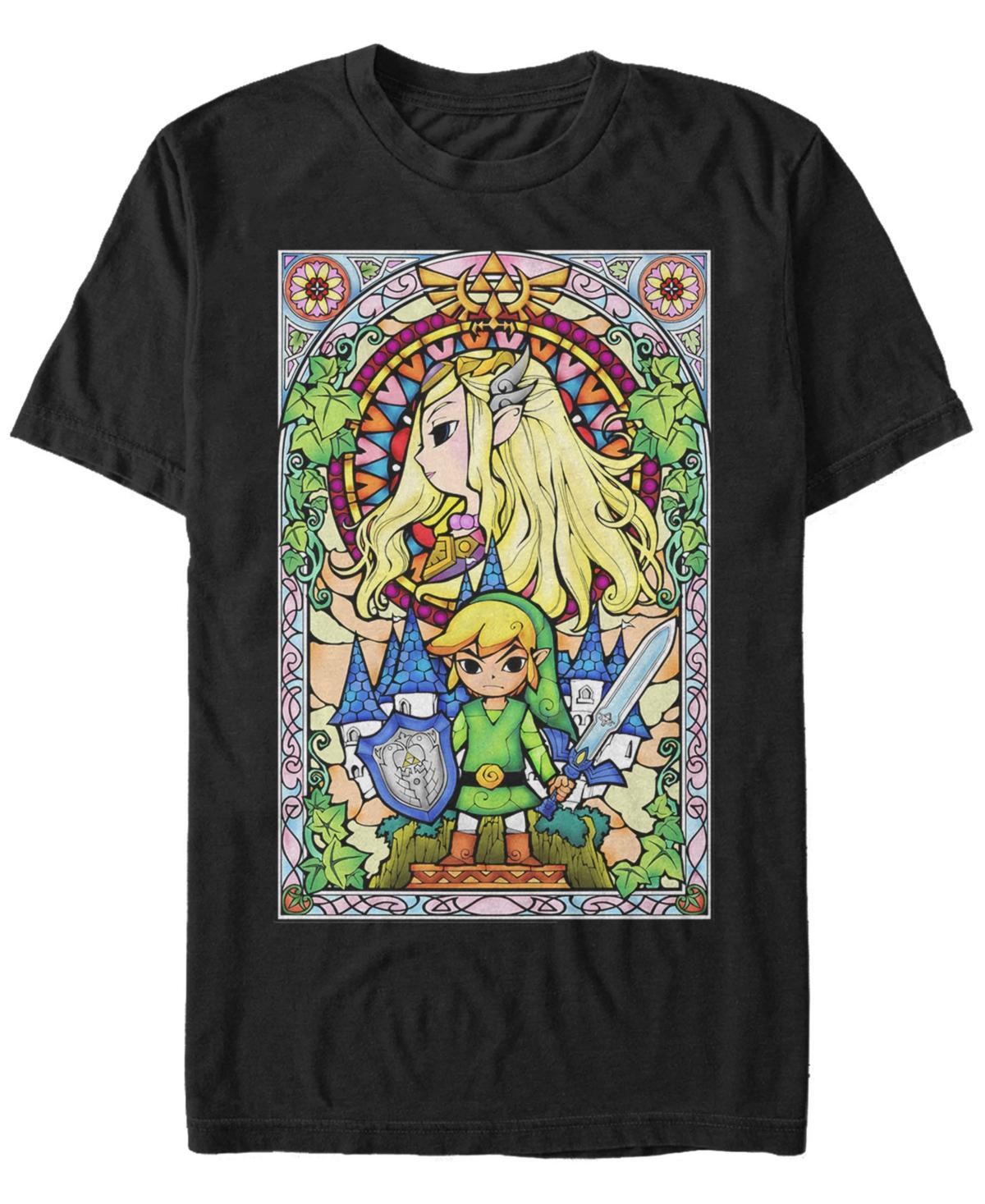 Mens Legend Of Zelda Wind Waker Regal Glass Tee Black Product Image