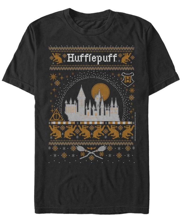 Fifth Sun Mens Hufflepuff Sweater Short Sleeve Crew T-shirt Product Image