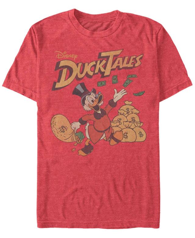 Mens Duck Tales Scrooge Throwing Dollars Poster Tee Product Image