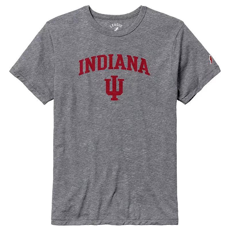 Mens League Collegiate Wear Heather Gray Indiana Hoosiers Tall Arch Victory Falls Tri-Blend T-Shirt Product Image