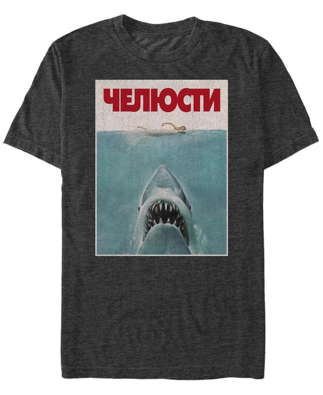 Mens Jaws German Movie Poster Tee Grey Heather Product Image