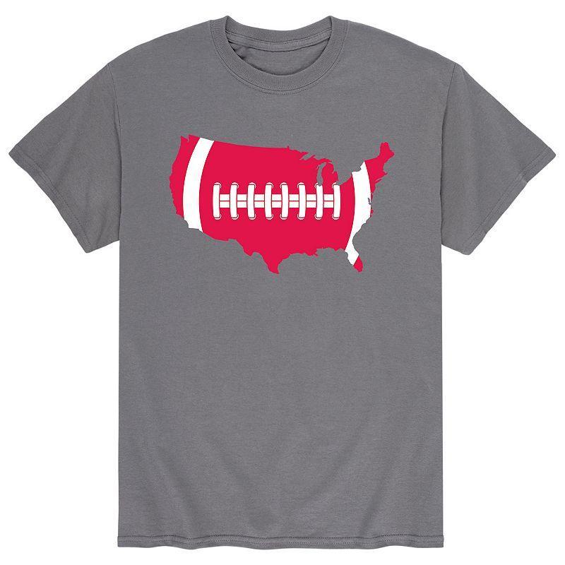 Mens USA Football Tee Grey Product Image