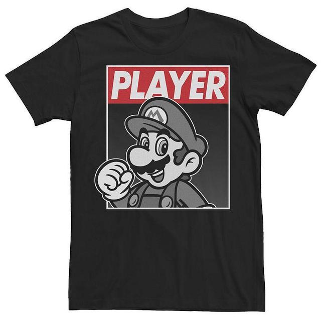 Mens Nintendo Super Mario Player Bold Red Poster Tee Product Image