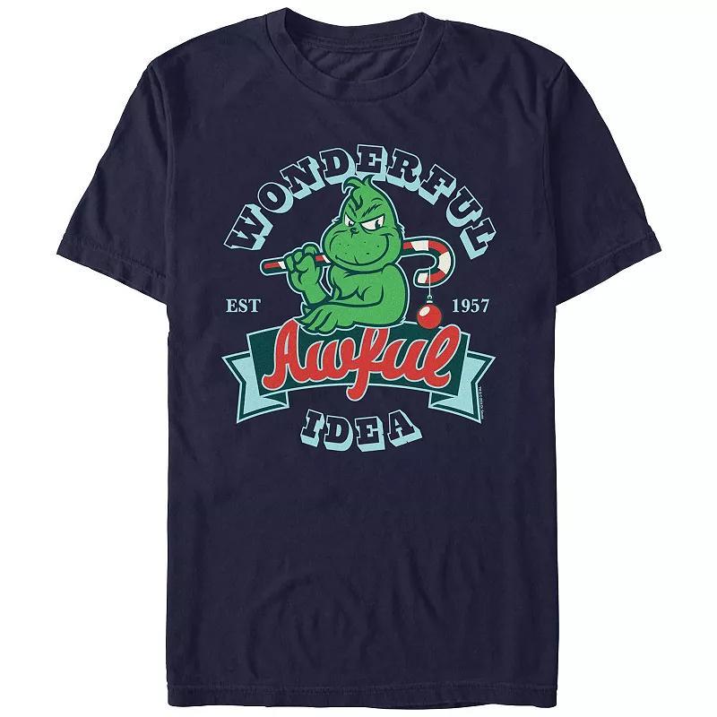 Big & Tall Dr. Seuss Grinch Wonderful Awful Idea Graphic Tee, Mens Blue Product Image