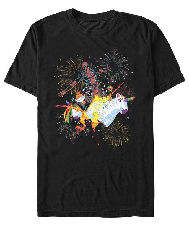 Mens Marvel Deadpool Unicorn Explosion Portrait Tee Product Image