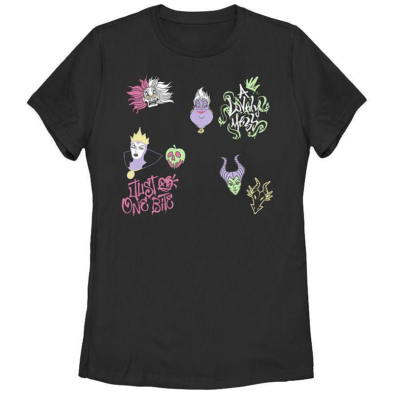 Disneys Villains Multi Villains Elements Womens Tee, Girls Product Image