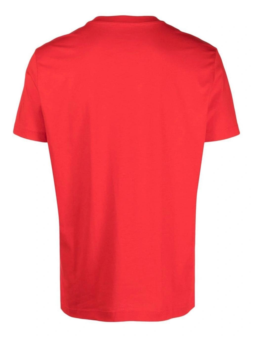 Logo-patch Cotton T-shirt In Red Product Image