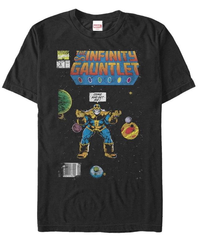 Mens Marvel Thanos Infinity Gauntlet Comic Book Graphic Tee Black Product Image