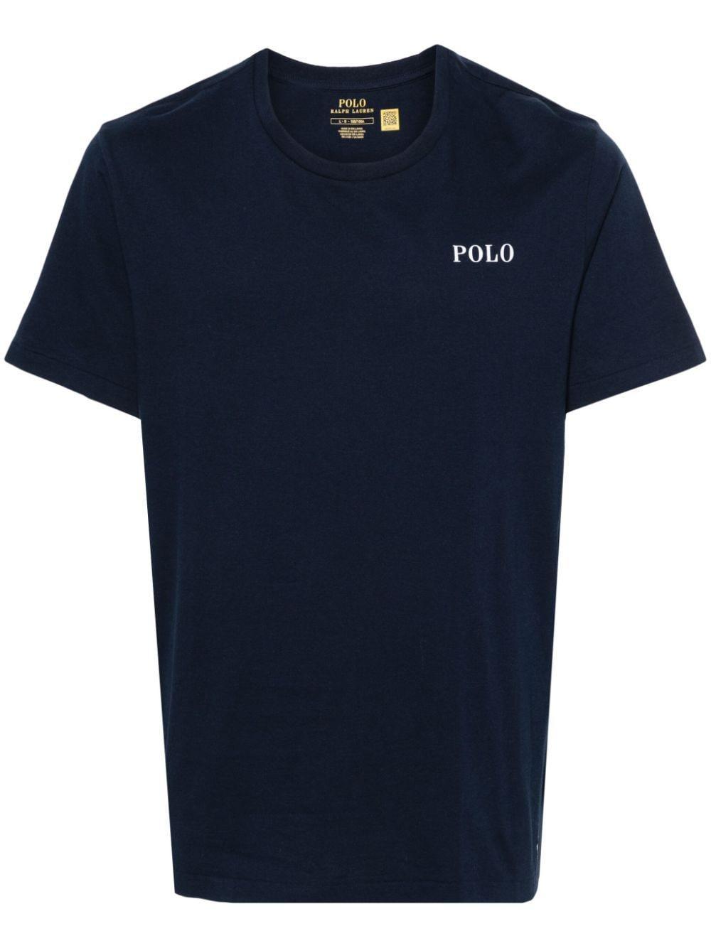 POLO RALPH LAUREN Logo-print Cotton T-shirt In Blue Product Image