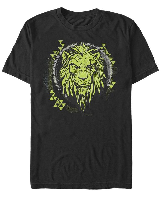 Disney Mens The Lion King Live Action Scar Geometric Circle, Short Sleeve T-Shirt Product Image